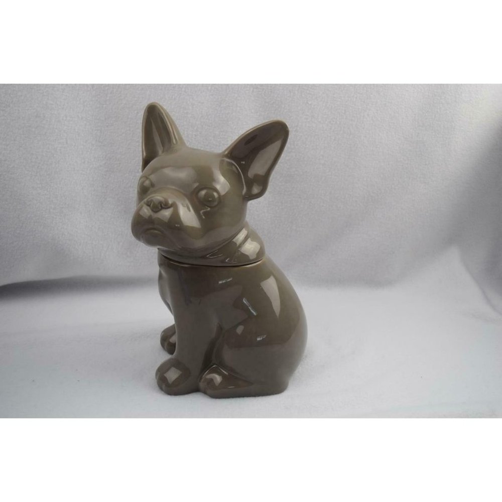 Ceramic French Bulldog Cookie Jar - Brown